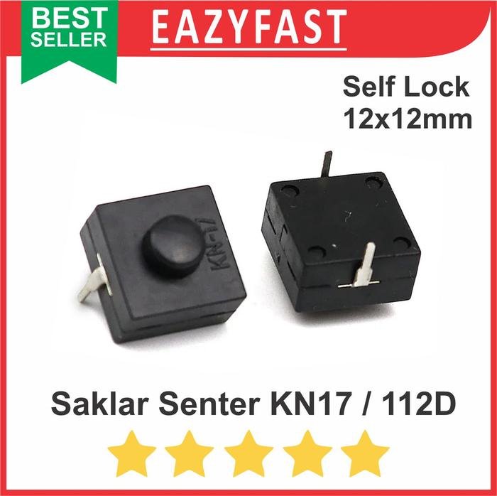 ginee_20250924095451456_4745601760.jpeg Saklar Senter Switch KN17 1212 112D 12x12mm Push Button Self Locking - Image 1