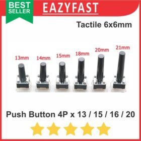 Tactile Switch Push Button 4P 6x6mm 13 15 16 20 mm Panjang 4 Pin Kaki
