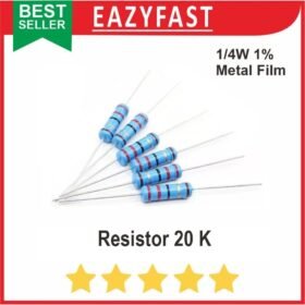 Resistor R 20K 20 K R20K 20rb Ohm 1% Tolerance 1/4w Metal Film Blue