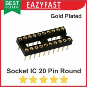 Socket IC 20P 20 P Pin Kaki DIP Round Swiss Gold Soket Dudukan Adapter
