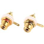 Socket RCA Audio Gold Plated Female Betina Panel 1 pasang merah putih - Image 2