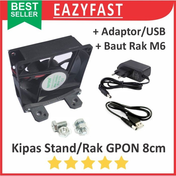ginee_20250930152319212_8202611105.jpeg Kipas Fan Pendingin Rak 8cm GPON EPON OLT HSGQ Kabel FO Fiber Optik Optic Server Rack Hub Siku Lubang Router Jaringan - Image 1