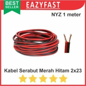 Kabel Listrik Serabut NYZ 2x23 Merah Hitam Isi 2 Serat Ecer Meter NYAF