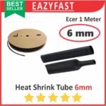 HeatShrink Heat Shrink Cable Kabel Selongsong Bakar Susut 6mm 1 meter