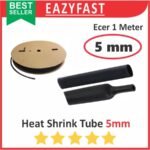 HeatShrink Heat Shrink Cable Kabel Selongsong Bakar Susut 5mm 1 meter
