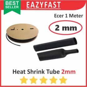 HeatShrink Heat Shrink Cable Kabel Selongsong Bakar Susut 2mm 1 meter