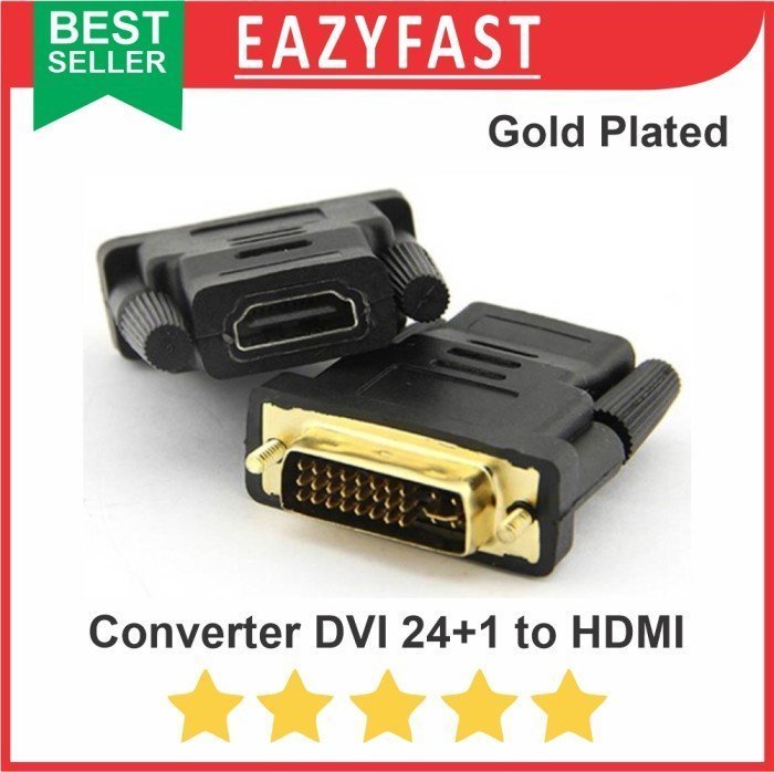 ginee_20241205110703465_5973814607.jpeg HDMI to DVI Converter Adapter Konektor DVI-D 24 24+1 - Image 1