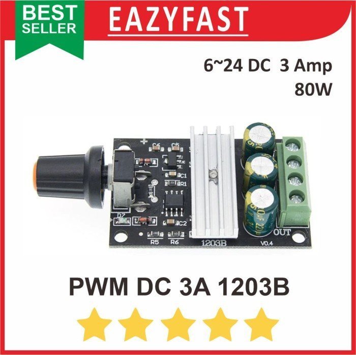 ginee_20250129163421502_2789849126.jpeg PWM DC 3A 1203B Variable Motor Speed Controller Dimmer Lampu LED Lamp - Image 1