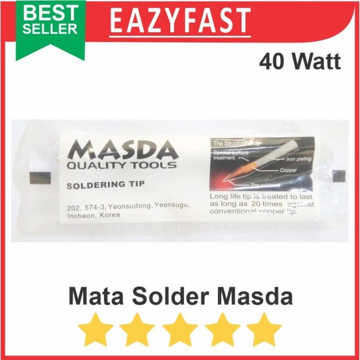 ginee_20251001163147588_5782694858.jpeg Ujung Mata Solder Masda 40W 40 Watt Soldering Tip Korea Tumpul Lancip - Image 1