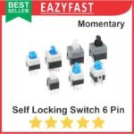 Self Lock Switch Momentary 7x7 8x8 6p 6 Pin P Kaki Reset Button KFT