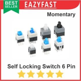 Self Lock Switch Momentary 7x7 8x8 6p 6 Pin P Kaki Reset Button KFT