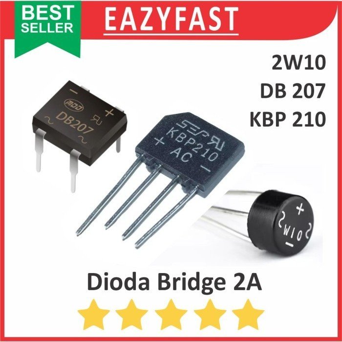 ginee_20251003115221792_8853158155.jpeg Dioda Kiprok Bridge 2A 2 A Ampere Diode Rectifier 2W10 DB207 KBP210 210 Jembatan Penyearah AC DC Sisir Meja Kotak Bulat KBU KBP KBJ KBL GBU GBJ KBPC 206 207 208 210 - Image 1
