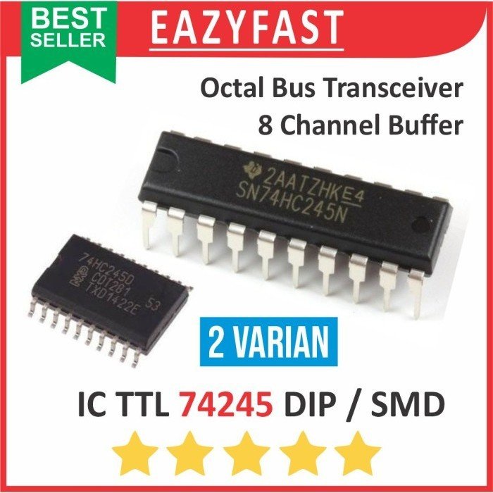 ginee_20251003115547161_9602658432.jpeg IC TTL SN 74245 N HC LS DIP SMD Octal Bus Transceiver 8 Ch 8Ch Channel Buffer SN74HC245 SN74LS245 SN74HC245N SN74LS245N 74HC245 74LS245 - Image 1
