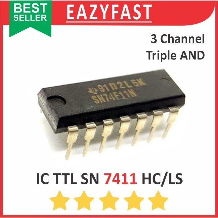 ginee_20251003120014491_0402662660.jpeg IC TTL SN 7411 N HC LS DIP Gerbang Logika 3 Input NAND Logic Gate SN74HC11 SN74LS11 SN74HC11N SN74LS11N 74HC11 74LS11 - Image 1