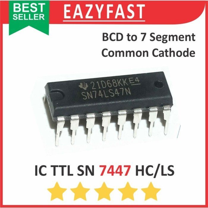 ginee_20251003120332868_1306314177.jpeg IC TTL SN 7447 N HC LS DIP Decoder BCD to 7 Seven Segment CA Common Anode Anoda SN74HC47 SN74LS47 SN74HC47N SN74LS47N 74HC47 74LS47 - Image 1
