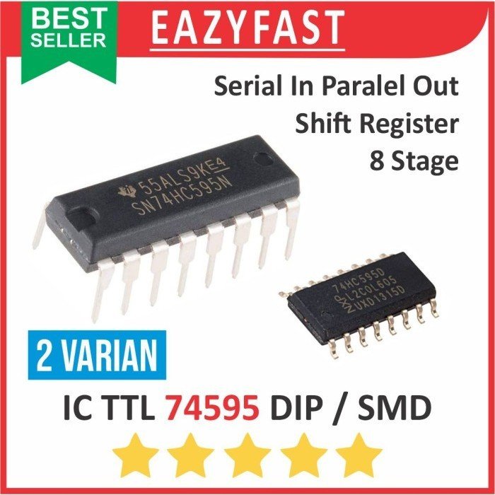 ginee_20251003120827018_1150150994.jpeg IC TTL SN 74595 N HC LS DIP SMD Shift Register 8 Bit Stage Serial to Paralel SN74HC595 SN74LS595 SN74HC595N SN74LS595N 74HC595 74LS595 - Image 1