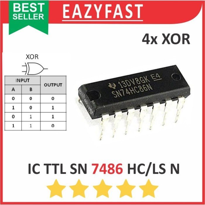 ginee_20251003122107919_3626468712.jpeg IC TTL SN 7486 N HC LS DIP Gerbang Logika XOR Logic Gate SN74HC86 SN74LS86 SN74HC86N SN74LS86N 74HC86 74LS86 - Image 1
