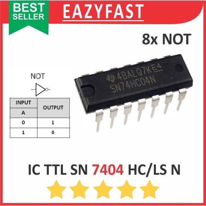 ginee_20251003122954927_8548064615.jpeg IC TTL SN 7404 N HC LS DIP Gerbang Logika NOT Invert Inverter Logic Gate SN74HC04 SN74LS04 SN74HC04N SN74LS04N 74HC04 74LS04 - Image 1
