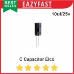 C Capacitor Elco 10uf / 25v 10uf/25v 25 volt Kapasitor Elko