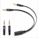 Kabel Splitter Audio 2 Male TRS to 1 Male TRRS 3.5mm Mic Microphone Speaker Headset Pisah 3 4 Pin Ring - Image 2
