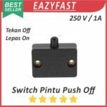 Saklar Lampu Pintu HITAM Lemari Laci Sliding Kulkas Switch NC Tekan Push Off Lepas On