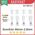 Skun Konektor Jack Socket Motor Mobil Set 200 Pcs Male Female Soket Kabel Otomotif 2.8mm 2 3 4 6 P Pin Kaki