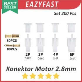 Skun Konektor Jack Socket Motor Mobil Set 200 Pcs Male Female Soket Kabel Otomotif 2.8mm 2 3 4 6 P Pin Kaki