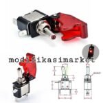 Saklar Toggle Switch Pilot Lamp Safety Pesawat Helikopter Universal 12mm Besar 1021 On Off 2 Posisi - Image 3