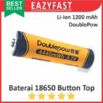 Baterai 18650 Button Top DoublePow 1200mAh Lithium Ion Li-Ion Batu Batre Cas Ces Charge Recharge