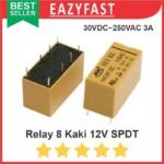 Relay 8 Kaki Pin DC 12V 12 V Volt SPDT Mini 30V 3A 250VAC