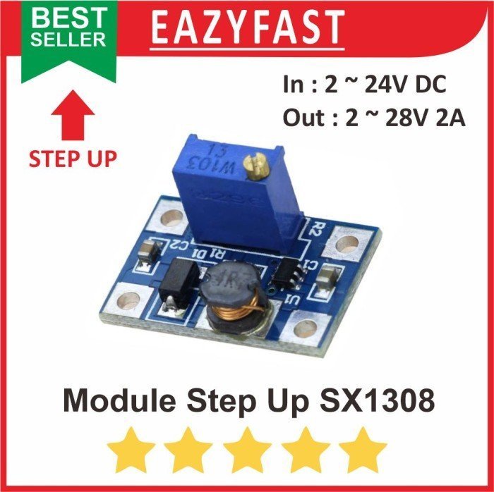 ginee_20250129160216705_3055481389.jpeg Step Up 2A SX1308 Module Modul DC Adjustable Power Boost Regulator - Image 1