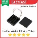 Case Kotak Tutup Saklar Switch Rumah Tempat Dudukan Baterai AAA A3 Isi 4 Port x4 4x Seri Kabel Casing Battery Holder 6V 6 V Volt