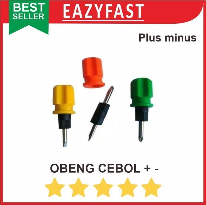 ginee_20241206143204637_2059514241.jpeg Obeng Cebol Pendek Gemuk Bolak Balik + - Plus Minus Positif Negatif - Image 1