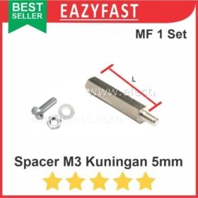 Spacer 5mm 5 mm 0.5cm m3 3mm Kaki Dudukan PCB Kuningan Besi 1 set hex