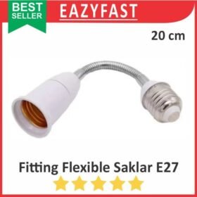 Fitting Lampu E27 Flexible Extend Extender Flex Fiting Piting Socket Soket Cop Kap Sambung Sambungan
