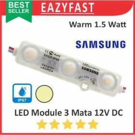 Lampu Modul LED Strip Module Samsung 3 Titik Mata Lensa Putih Kuning Warm Natural White 12V 12 V DC