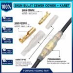 Skun Kabel Bulat Bulet Motor Mobil Male Female Cover Karet Socket - Image 3