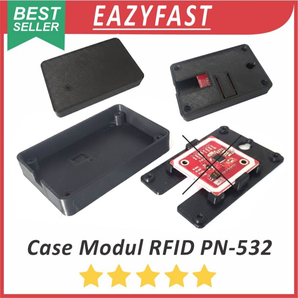 ginee_20260126123903733_7527190828.jpeg Casing Modul Reader Kartu RFID PN532 Module Case Kotak Rumah Holder Box Tempel RF ID Card PN 532 - Image 1