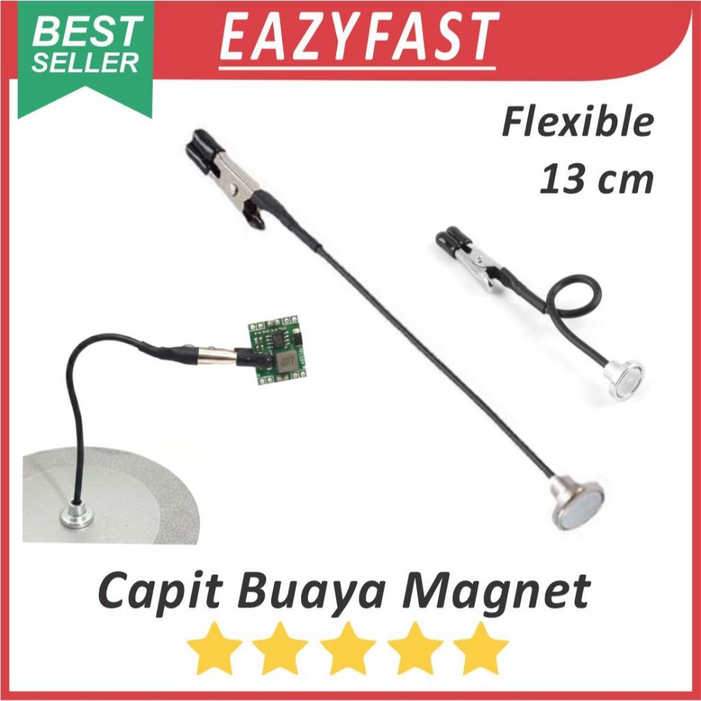 ginee_20260128154040495_1872839522.jpeg Kawat Capit Buaya Magnet Flexible Helper Hand Tools Rubber Metal Steel Painting Paint Clip 13cm - Image 1