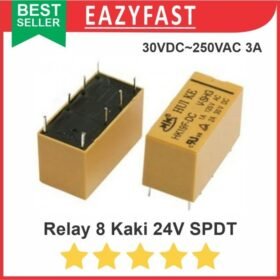 Relay 8 Kaki Pin DC 24V 24 V Volt SPDT Mini 30V 3A 250V AC