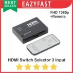 HDMI Switch Select 3 Input Port FHD HD 1080P Remote Switcher Selector