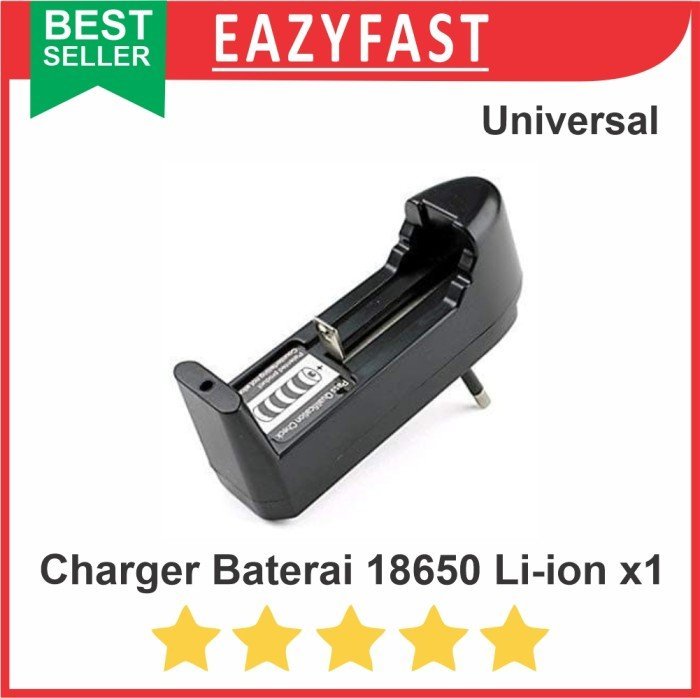 ginee_20250910142626626_2837595119.jpg Charger Baterai Li-ion 18650 1 Port 1x x1 Lithium Universal Cas Casan Charge 220V AC - Image 1