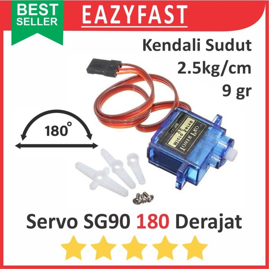 ginee_20260205125050136_6964302323.jpeg Motor Servo RC SG90 180 Degree Sudut Derajat Drajat 9 G Gram 9g Mini Micro Gear Box Gearbox SG90S SG 90S 90 S Tower Pro TowerPro - Image 1
