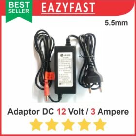 Adaptor DC 12V 3A 5.5mm 12 V Volt 3 A Ampere PSU Power Supply Trafo