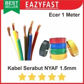 Kabel Serabut NYAF 1x1.5 1.5 mm 1.5mm Warna Ecer Tunggal Single Serat