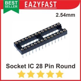 Socket IC 28P 28 P Pin Kaki DIP Round Swiss Gold Soket Dudukan Adapter