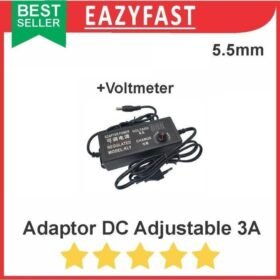 Adaptor DC Adjustable 3A 5.5mm 3 A Ampere PSU Power Supply Trafo