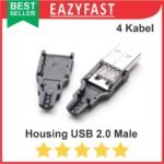 Socket USB 2.0 Connector Male Kosong DIY Plug Type A Jack Jantan 4P