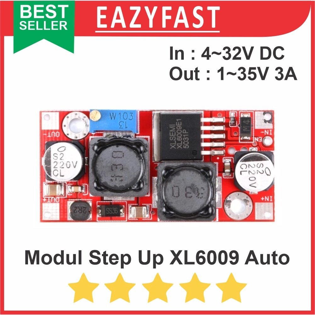 ginee_20251006163850206_1151067801.jpeg Auto Buck Boost Step Down + Up XL6009 Adjustable Converter Regulator - Image 1
