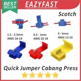 Konektor Jumper Kabel Cabang Quick Connect Press Scotch Lock Wire Cable Splice Set Merah Biru Red Blue
